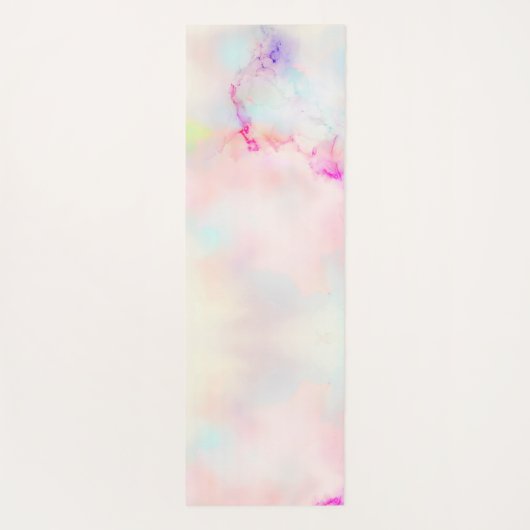 ピンクガーリーソフトパステル勾配アルコールインクカスタム ヨガマット (裏面)