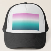 ピンクガーリーターコイズティール（緑がかった色）アクアグラデーションマーメイド キャップ (正面)