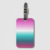 ピンクガーリーターコイズティール(緑がかった色)アクアグラデーションマーメイド ラゲッジタグ (正面縦)