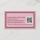 ピンクガーリーダマスクヴィンテージウェディングケータリングイベント 名刺 (裏面)