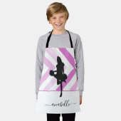 ピンクガーリーチアリーダーシルエット応援コーチ名 エプロン (着用した状態)