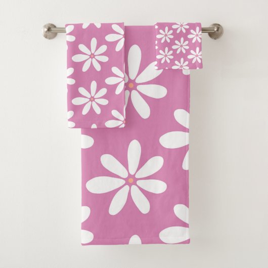 ピンクガーリーデイジーモダン バスタオルセット (インサイチュ)