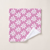 ピンクガーリーデイジーモダン バスタオルセット (ウォッシュタオル)