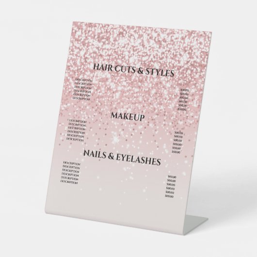 ピンクガーリードリップグリッター価格ペデスタルサイン 台座サイン (正面)