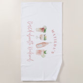 ピンクガーリードリンクモダンバチェロレッテ週末 ビーチタオル (正面)