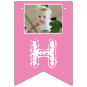 ピンクガーリードーターフォトハッピーバースデー バンティングフラッグ (第2の旗)
