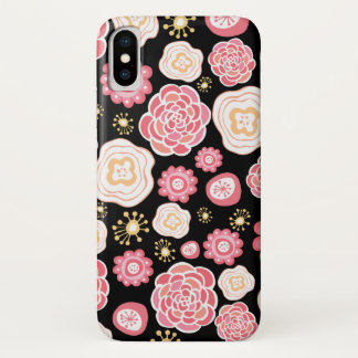 ピンクガーリーハニーサックル花柄Iphone iPhone X ケース
