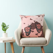ピンクガーリーバタフライペア – 装飾用クッション クッション (椅子)