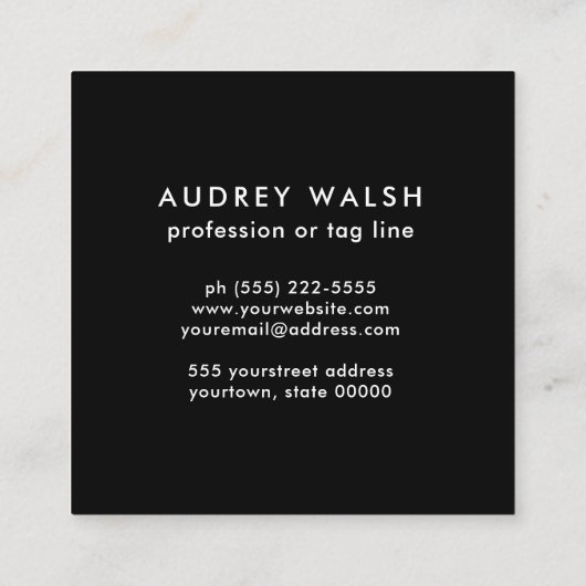 ピンクガーリーバック白ヒョウ柄 スクエア名刺 (裏面)