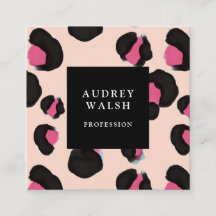 ピンクガーリーバック赤面ヒョウ柄