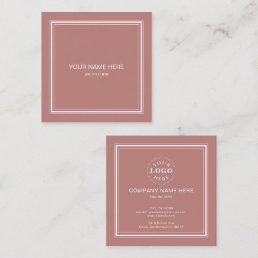 ピンクガーリーバラ金ゴールドプロフェッショナル スクエア名刺 (正面/裏面)