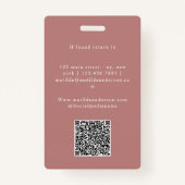 ピンクガーリーバラ金ゴールドモダンスタイリッシュ バッジ (裏面)