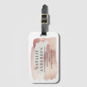 ピンクガーリーバラ金ゴールドモダンスタイリッシュ  ラゲッジタグ (正面縦)