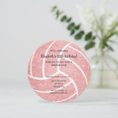 ピンクガーリーバレーボール誕生日パーティー 案内状 (スタンド正面)