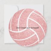 ピンクガーリーバレーボール誕生日パーティー 案内状 (裏面)