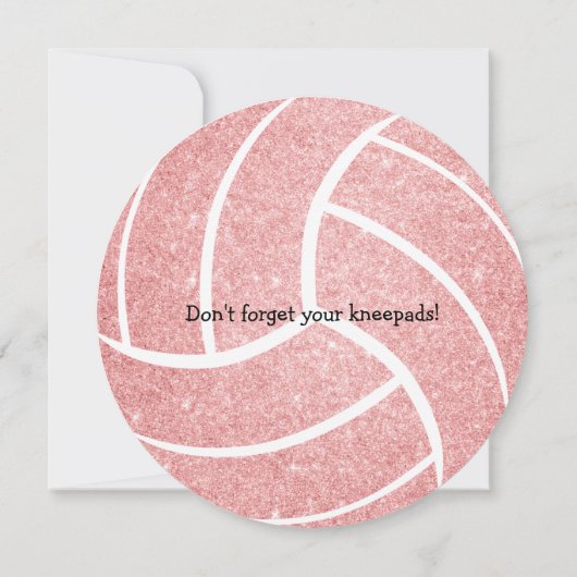 ピンクガーリーバレーボール誕生日パーティー 案内状 (裏面)