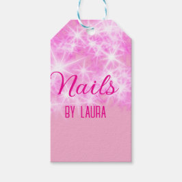 ピンクガーリーパステルグリッター爪、 ネイルの追加サイトq ギフトタグ