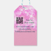 ピンクガーリーパステルグリッター爪、 ネイルの追加サイトq ギフトタグ (裏面)