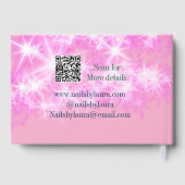 ピンクガーリーパステルグリッター爪、 ネイルの追加サイトq ゲストブック (裏面)