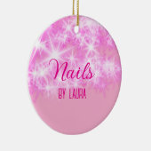 ピンクガーリーパステルグリッター爪、 ネイルの追加サイトq セラミックオーナメント (右)