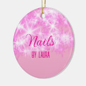 ピンクガーリーパステルグリッター爪、 ネイルの追加サイトq セラミックオーナメント (左)