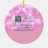 ピンクガーリーパステルグリッター爪、 ネイルの追加サイトq セラミックオーナメント (裏面)