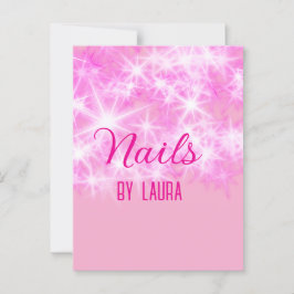 ピンクガーリーパステルグリッター爪、 ネイルの追加サイトq ポストカード