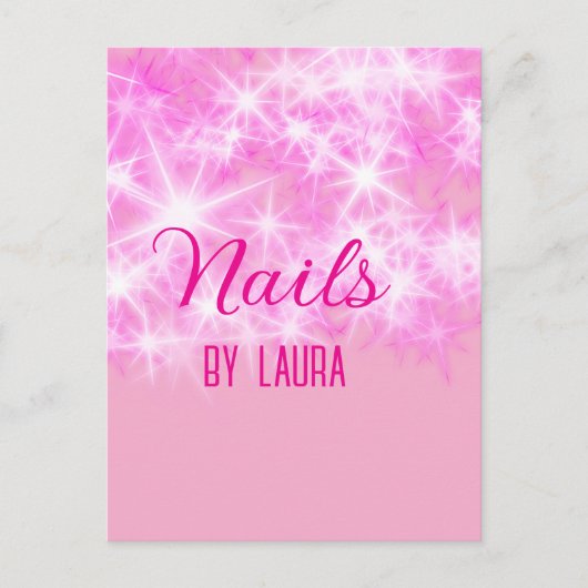 ピンクガーリーパステルグリッター爪、 ネイルの追加サイトq ポストカード (正面)