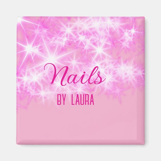 ピンクガーリーパステルグリッター爪、 ネイルの追加サイトq マグネット (正面)