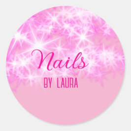 ピンクガーリーパステルグリッター爪、 ネイルの追加サイトq ラウンドシール