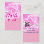 ピンクガーリーパステルグリッター爪、 ネイルの追加サイトq 名刺 (正面/裏面)