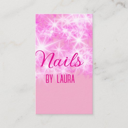 ピンクガーリーパステルグリッター爪、 ネイルの追加サイトq 名刺 (正面)