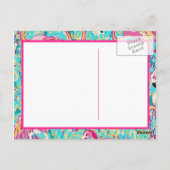 ピンクガーリーパーソナライズされたのフラミンゴポストカード ポストカード (裏面)