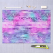 ピンクガーリーパープルアクアグリジーなマーメイドストライプズ 薄葉紙 (クラフト)