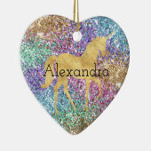 ピンクガーリーパープルアクアミント金ゴールドユニコーンスパークル セラミックオーナメント (右)