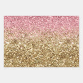 ピンクガーリーパープルアクアミント金ゴールドユニコーンスパークル ラッピングペーパーシート (正面3)