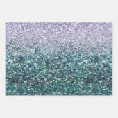 ピンクガーリーパープルアクアミント金ゴールドユニコーンスパークル ラッピングペーパーシート (正面2)