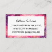 ピンクガーリーパープルスター威厳のあるリーネブラアート 名刺 (裏面)