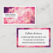 ピンクガーリーパープルスター威厳のあるリーネブラアート 名刺 (正面/裏面)