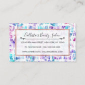 ピンクガーリーパープルティール（緑がかった色）アート抽象芸術幾何学的 ロイヤリティカード (裏面)