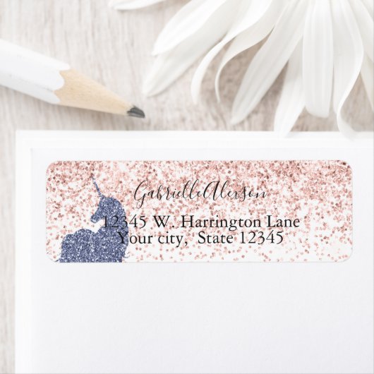 ピンクガーリーパープルユニコーングリッターグリッツ ラベル (インサイチュ)