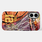 ピンクガーリーパープル女子バスケットボール Case-Mate iPhoneケース (裏面 (横))