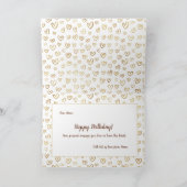 ピンクガーリーパープル金ゴールドハートカスタム誕生日 カード (内部)