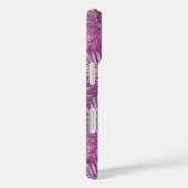 ピンクガーリーパープル銀グリッター葉モノグラム Case-Mate iPhoneケース (裏面 / 右)