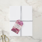 ピンクガーリーパールバラ金ゴールドグラムサンキュー ギフトタグ (より糸付き)