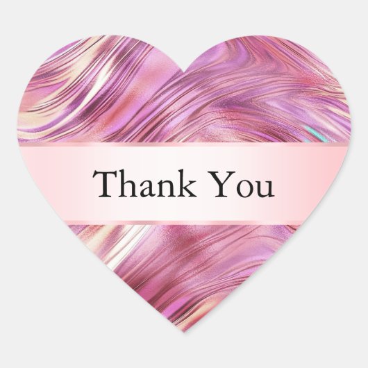ピンクガーリーパールバラ金ゴールドグラムサンキュー ハートシール (正面)
