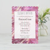 ピンクガーリーパールバラ金ゴールドグラムスウィート16 招待状 (スタンド正面)