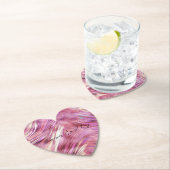 ピンクガーリーパールバラ金ゴールドグラム ペーパーコースター (インサイチュ)