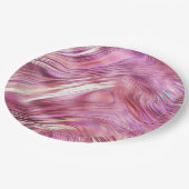 ピンクガーリーパールバラ金ゴールドグラム ペーパープレート (アングル)