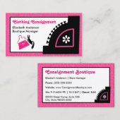 ピンクガーリーヒョウ衣料品の委託販売ブティック 名刺 (正面/裏面)